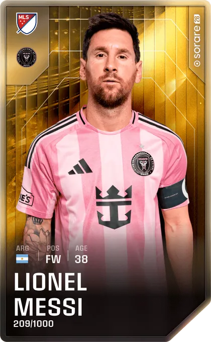 Lionel Messi's Limited 209/1000 Sorare card